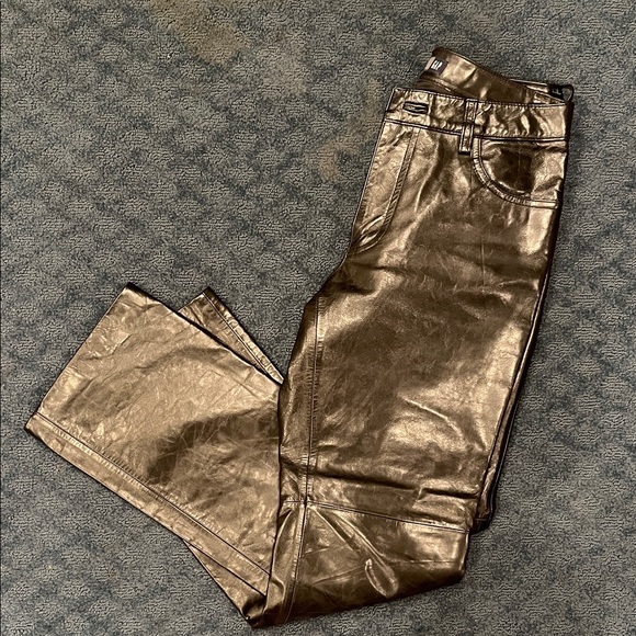 Y2K GAP matte Black Leather Pants - Picture 1 of 6
